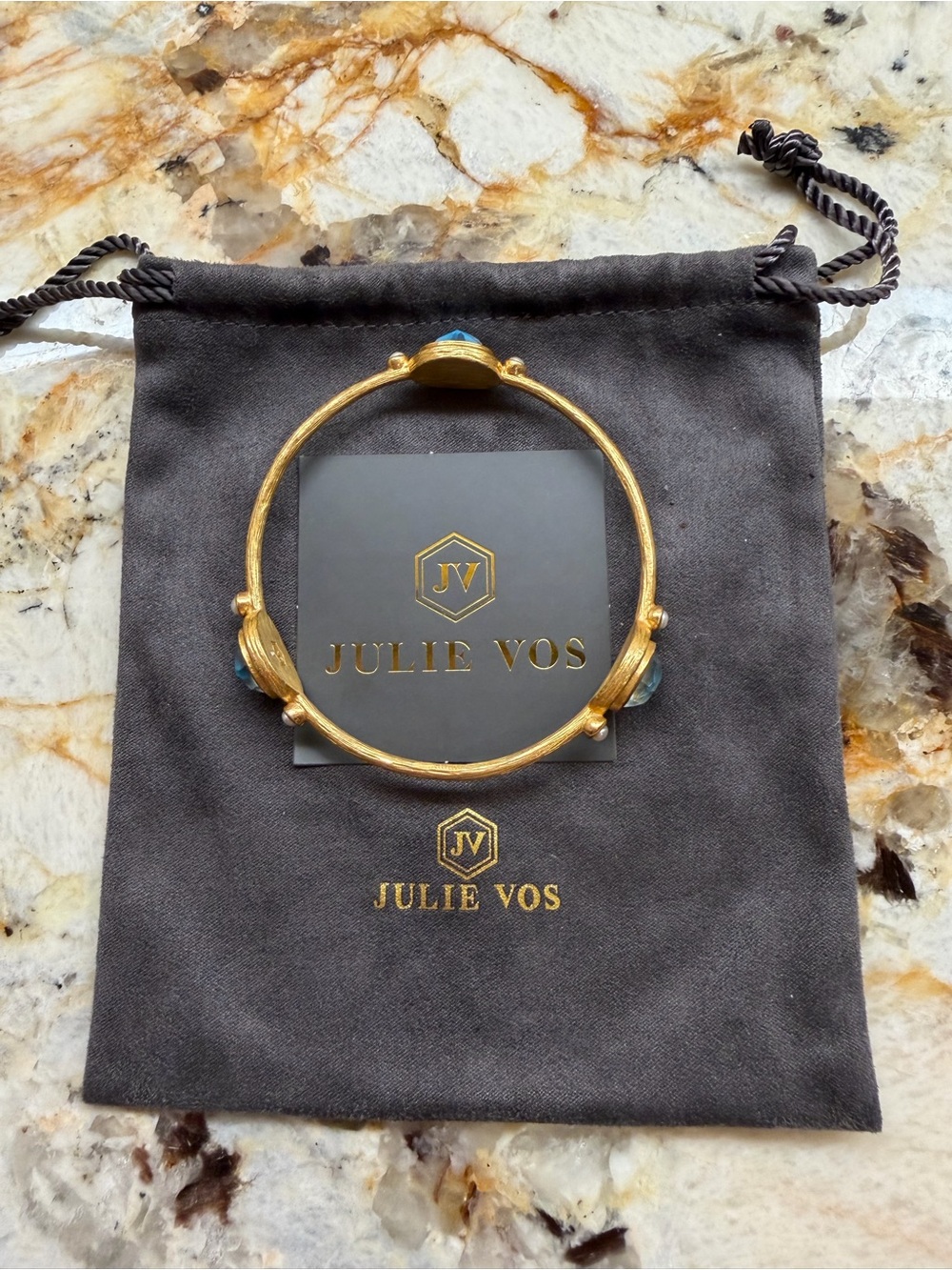 Julie Vos Bracelet with Blue Stones And Pearls